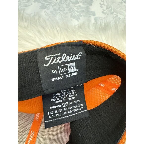 Titleist Footjoy Pro V1 New Era Orange Embroidered Golf Hat Cap Size Small/ Med - Picture 6 of 10